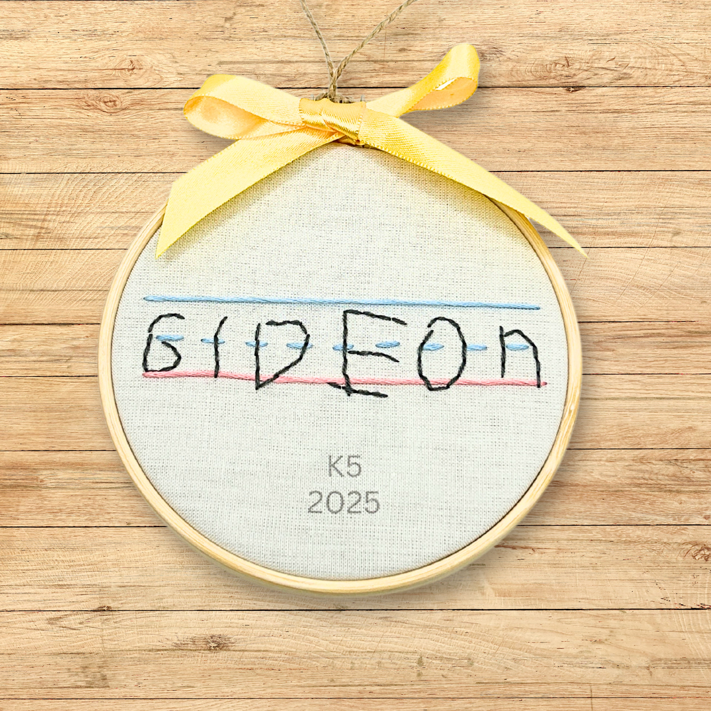 Handwriting Keepsake Ornament Personalized, Hand-embroidered