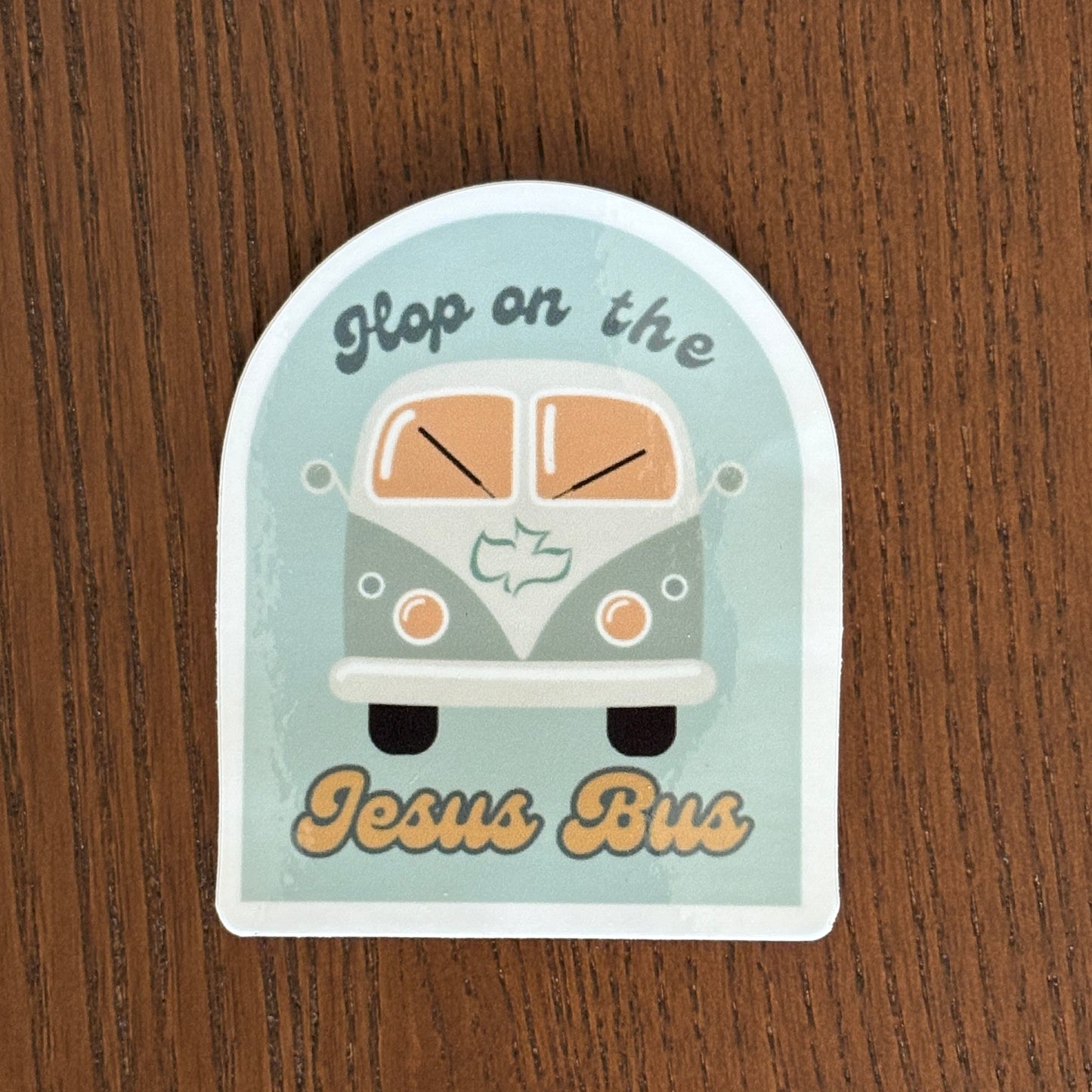 Hop on the Jesus Bus Sticker – Retro Christian Vinyl Sticker