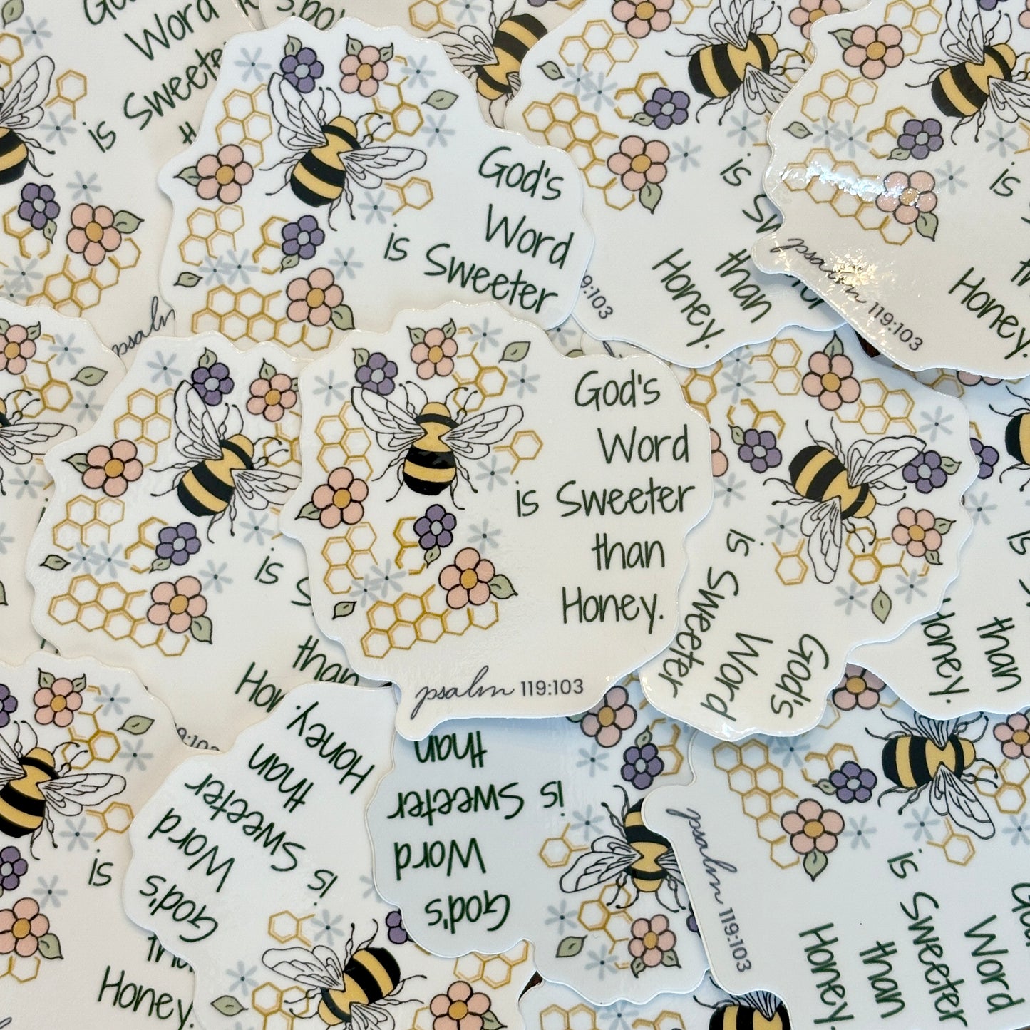 Sweeter Than Honey Sticker – Psalm 119:103 Vinyl Christian Sticker