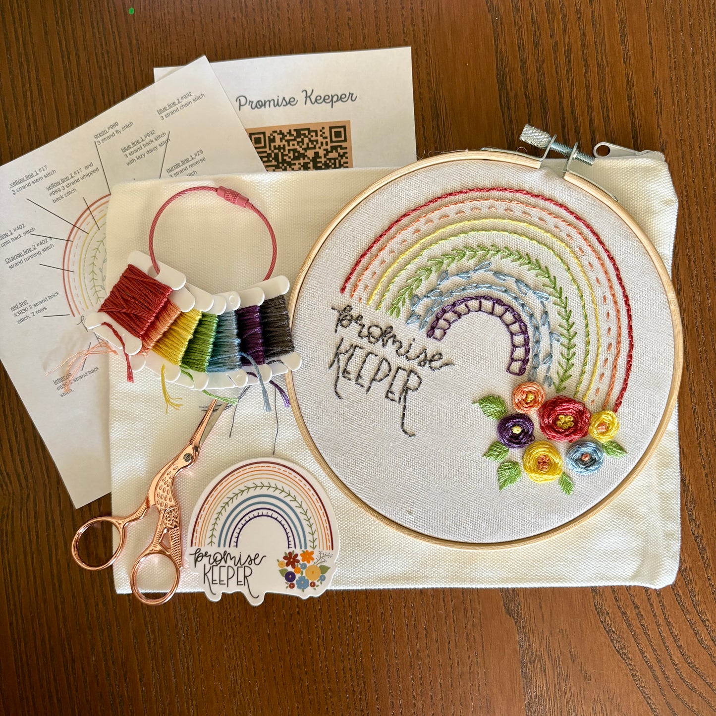 Promise Keeper Embroidery Kit with Devotional | Learn 15 Stitches