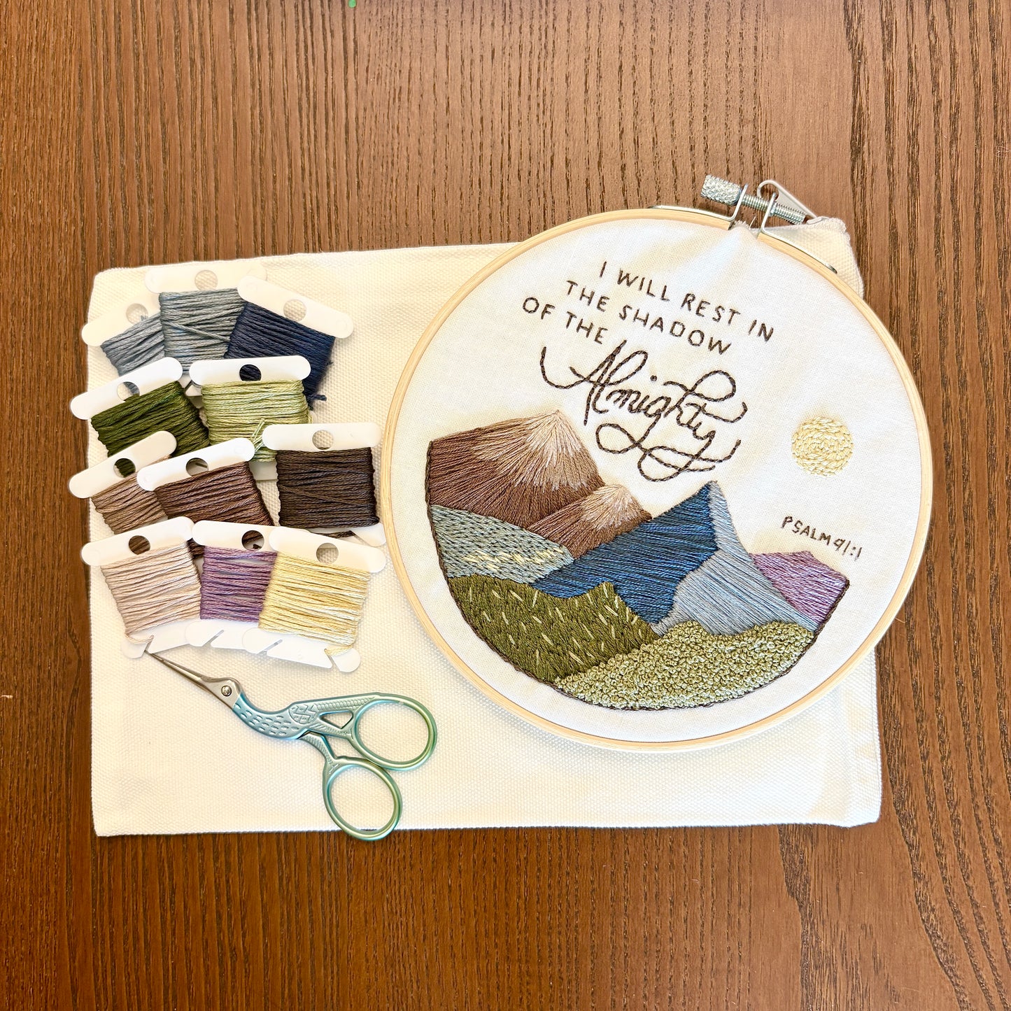 Shadow of the Almighty – Christian Embroidery Kit + Devotional (Psalm 91)