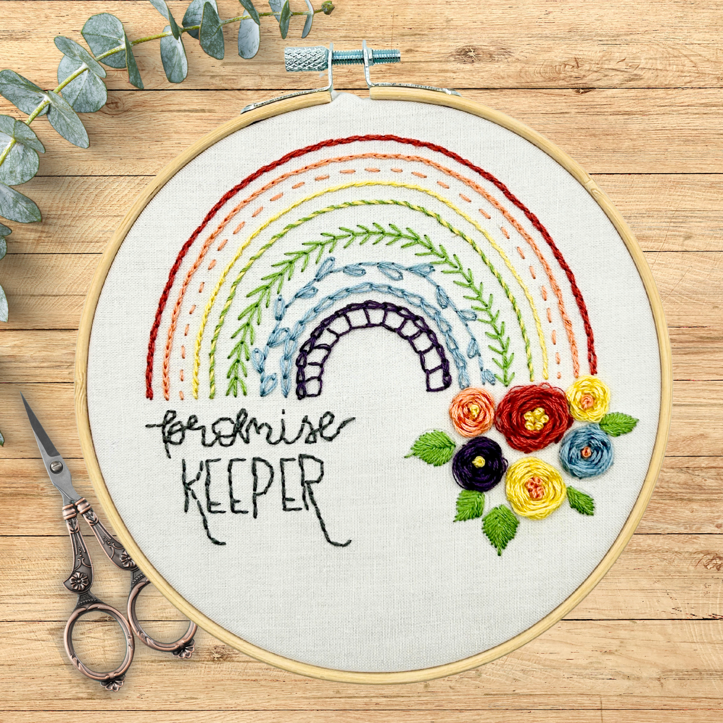 Promise Keeper Embroidery Kit with Devotional | Learn 15 Stitches