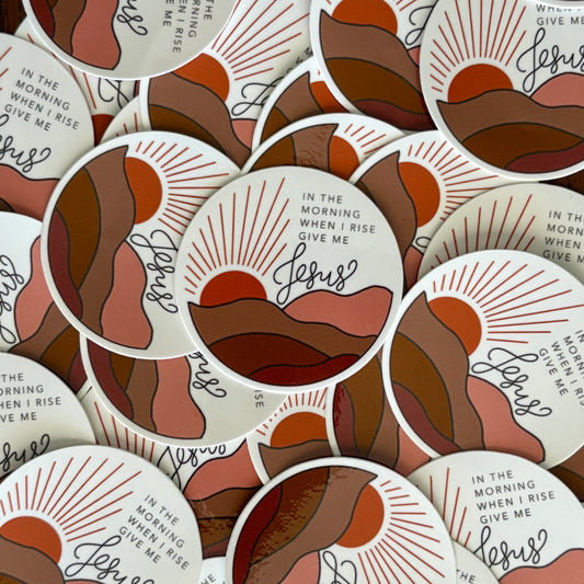 Give Me Jesus Vinyl Sticker – Sunrise Christian Hymn Sticker