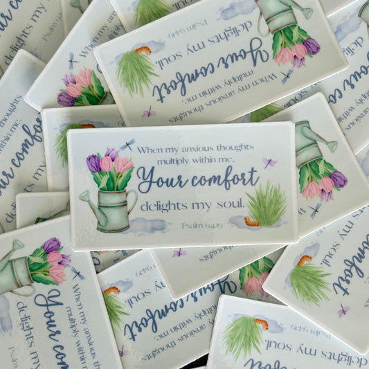 Your Comfort Delights My Soul Sticker – Psalm 94:19 Vinyl Christian Sticker