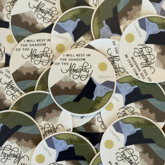 Shadow of the Almighty Sticker – Psalm 91 Vinyl Christian Sticker