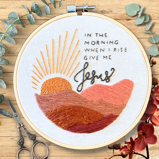 Give Me Jesus Embroidery Kit with Devotional | Hymn-Inspired Design