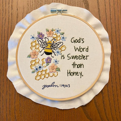 Sweeter than Honey – Digital Embroidery Pattern + Devotional (Psalm 119:103)