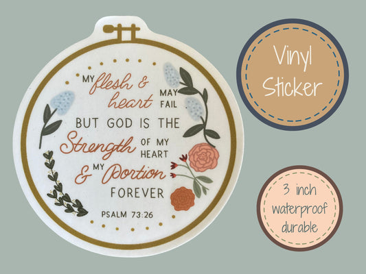 "God is My Strength and Portion" Sticker