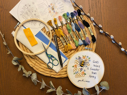 Sweeter than Honey – Embroidery Kit + Devotional (Psalm 119:103)