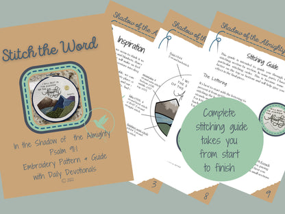 Shadow of the Almighty – Christian Embroidery Kit + Devotional (Psalm 91)