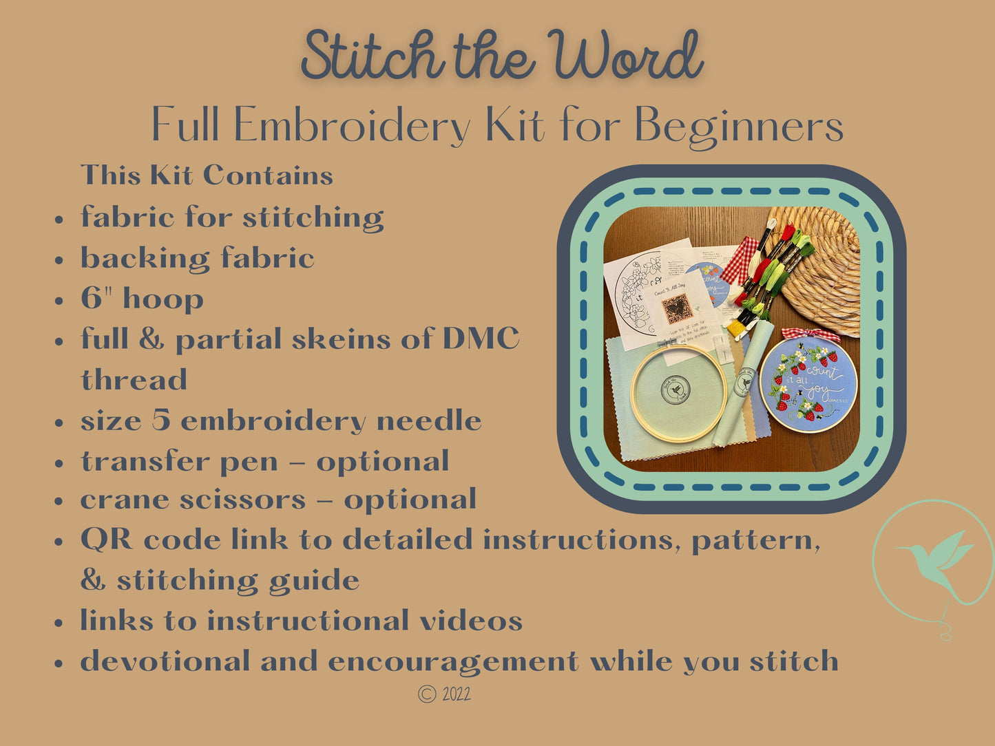 "Count It All Joy" Embroidery Kit