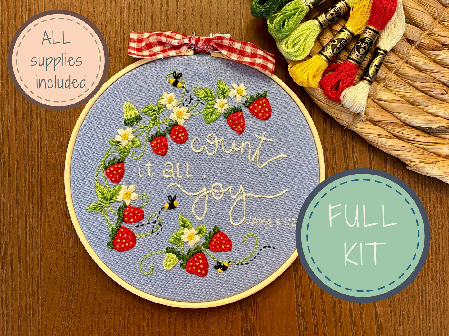 "Count It All Joy" Embroidery Kit